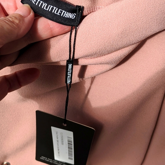 NWT PRETTY LITTLE THING Woman's size 12 Dusty Pink Lace Up Mini Skirt - Picture 5 of 10